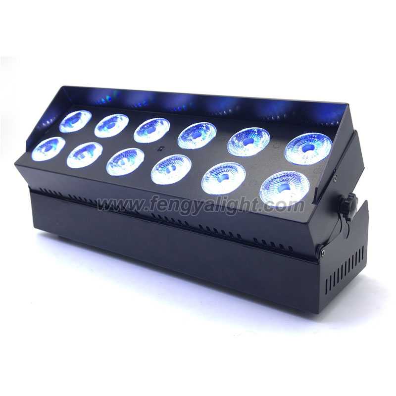 12x18w 6 in 1 battery powered dmx wireless led wall washer light