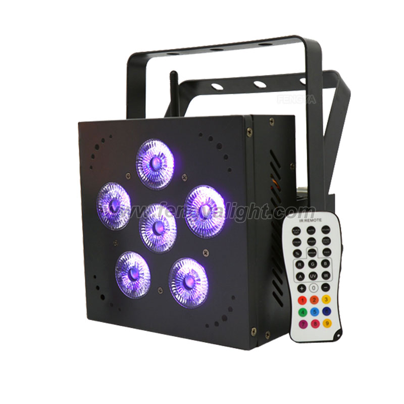 6pcs 18W 6 in 1 battery powered wireless dmx  led par can stage light