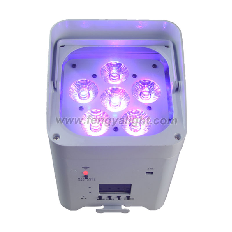 6X18W 6 in 1 battery power & wireless DMX led flat led par can uplights