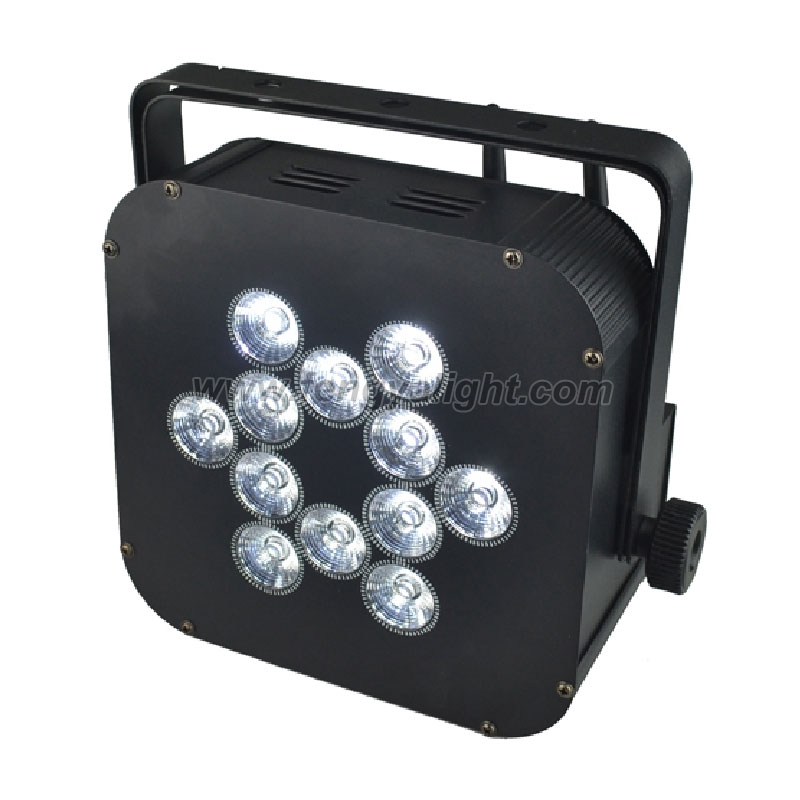 12 x12w RGBAW UV 6 in 1 battery wireless led flat par can uplights