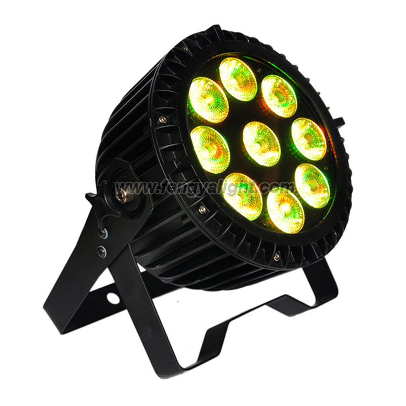 9X15W RGBWA UV 6 IN 1 slim outdoor led par can