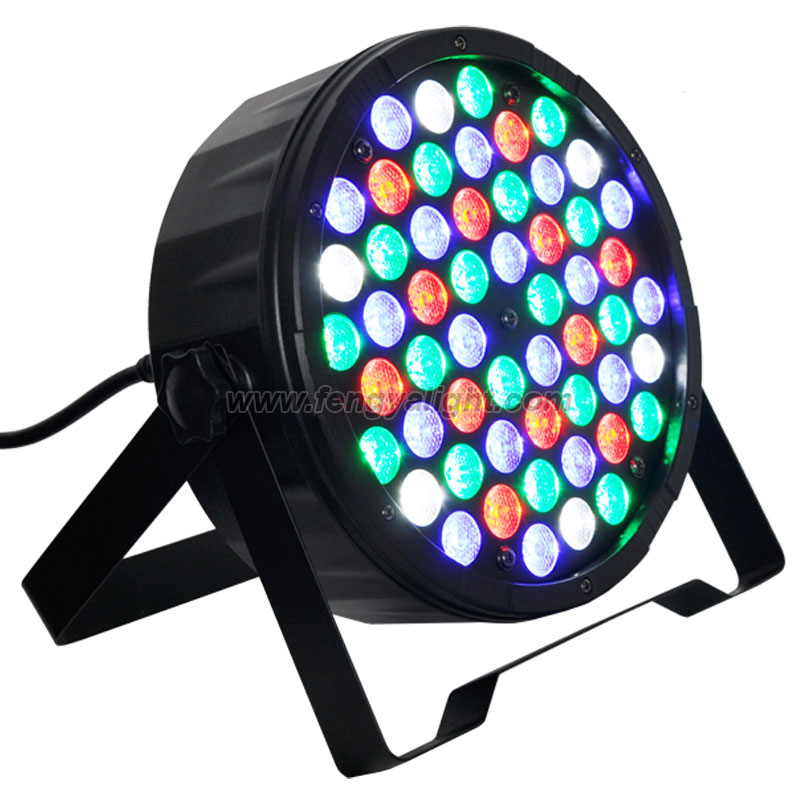 54x1w rgbw flat led par 64 can