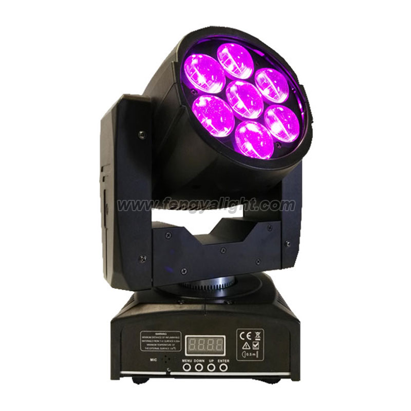 7x12w rgbw zoom led moving head light