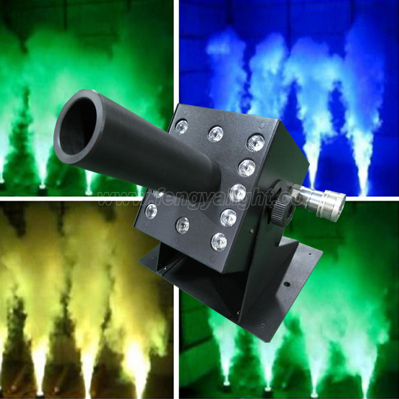 Color dmx co2 jet machine with 12X3W RGB LEDs washer