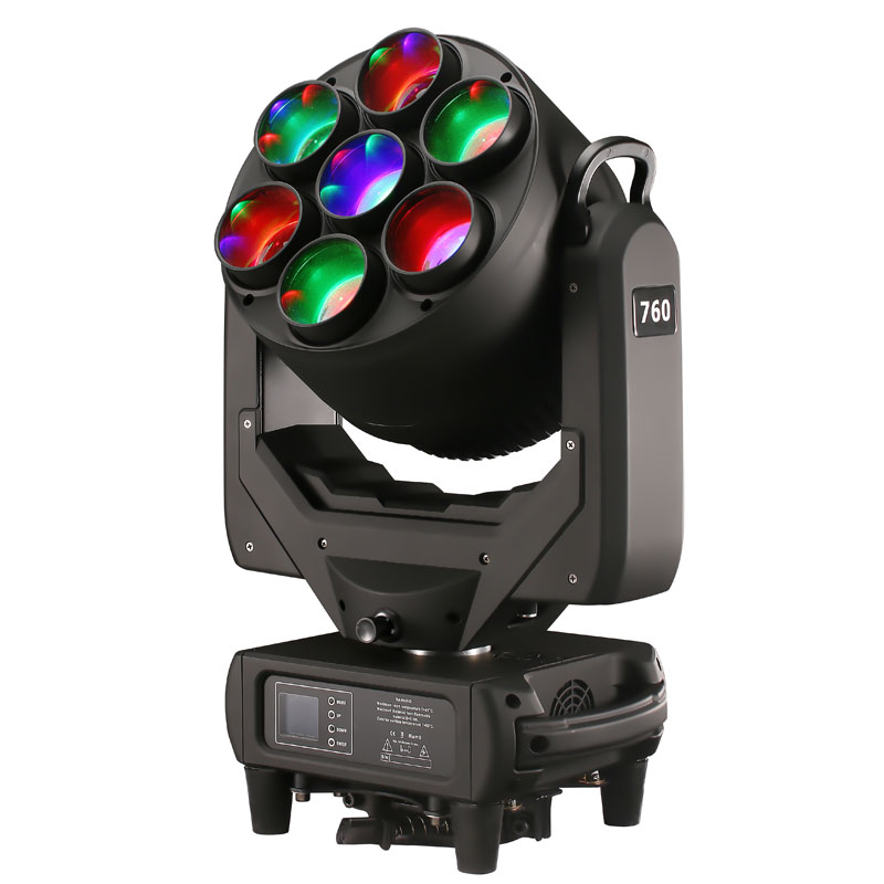 with RDM zoom 7pcs 60w rgbw pixel led beam wash moving head light